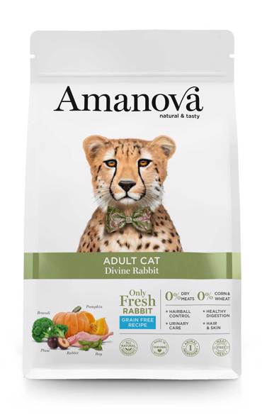 AMANOVA ΞΗΡΑ ΤΡΟΦΗ ΓΑΤΑΣ ADULT CAT DIVINE RABBIT 1.5KG